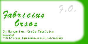 fabricius orsos business card