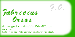 fabricius orsos business card